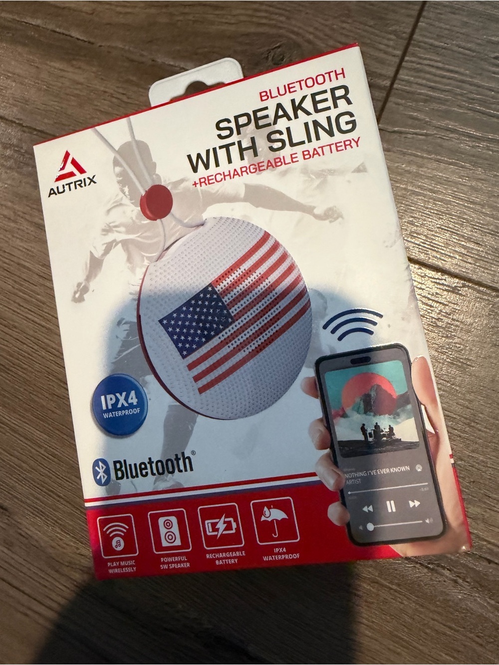 Autrix Bluetooth Speaker With Sling + Rechargeable Battery  USA
